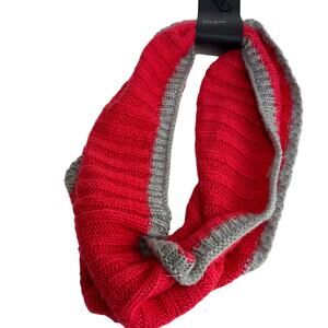 Free Press Womens One Size Chunky Knit Infinity Looped Scarf Pink Gray Nordstrom